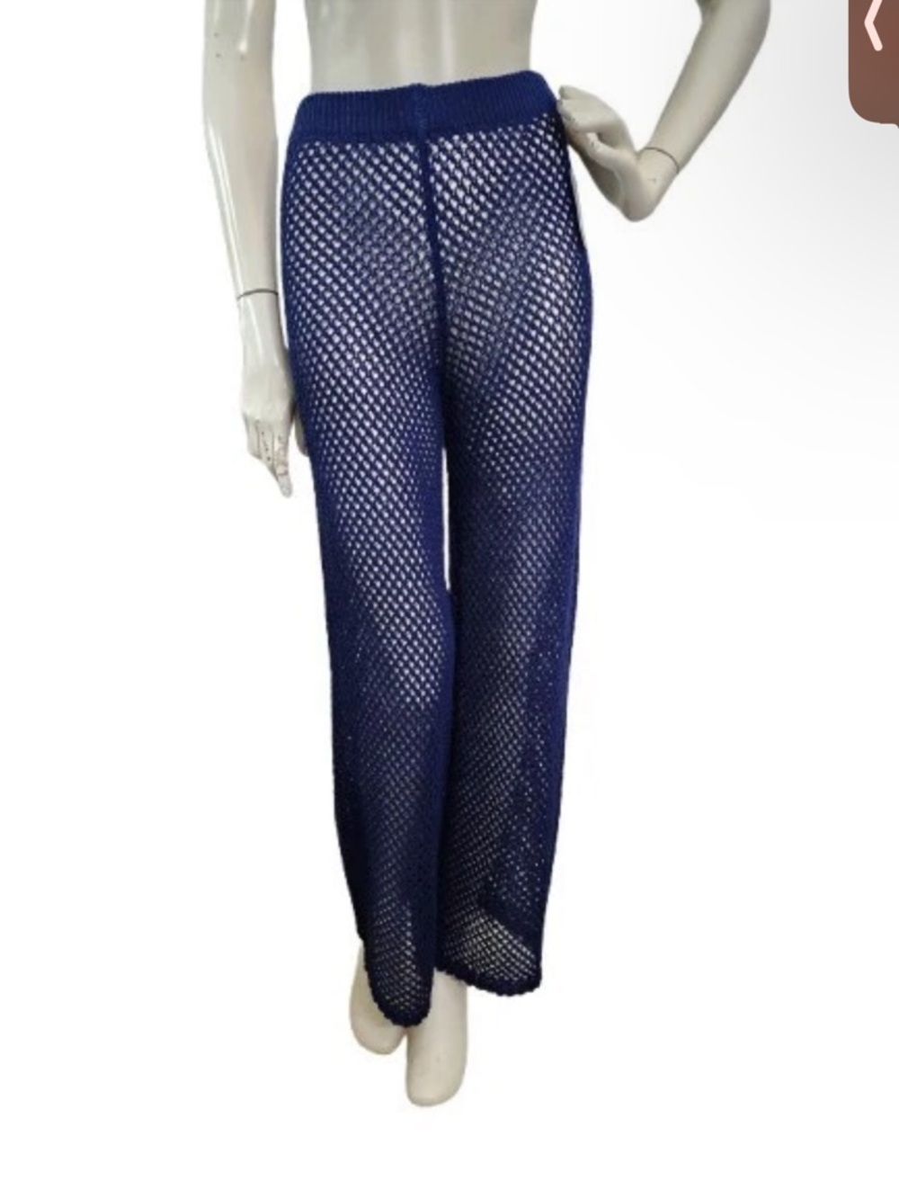 Shade & Shore Royal Blue Open-Knit Wide-Leg Swim Coverup Pants